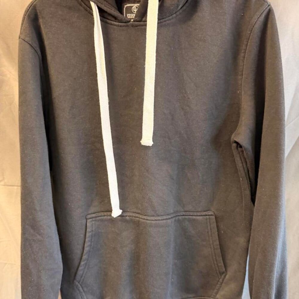 Essentials Men's Black and Grey Hoodie